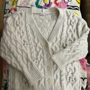 MNG Women’s cardigan in cream with florets